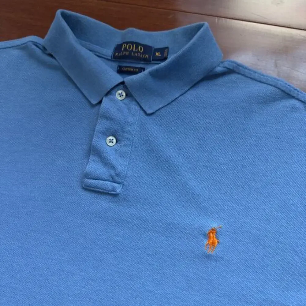 Polo Ralph Lauren Men's‎ XL Blue Polo Shirt Short Sleeve Custom Fit